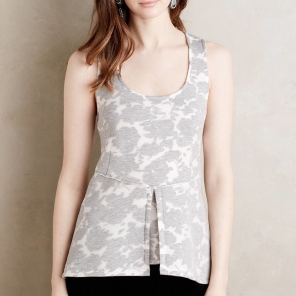 Anthropologie Akemi+Kin Neoprene Peplum Top